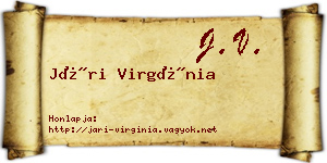 Jári Virgínia névjegykártya